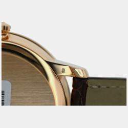 Pre Owned Omega De Ville 42458402052002 Automatic Cream diamonds 18k Rose gold Men's Wristwatch 39.5 mm