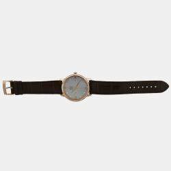 Pre Owned Omega De Ville 42458402052002 Automatic Cream diamonds 18k Rose gold Men's Wristwatch 39.5 mm