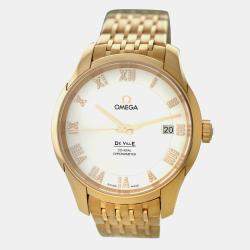 Pre Owned Omega De Ville 431.50.41.21.52.001 Automatic White diamonds 18k rose gold Men's Wristwatch 41 mm