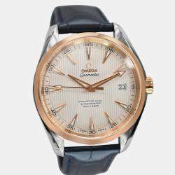 Pre Owned Omega Seamaster Aqua Terra 231.23.42.21.02.001 Automatic White 18k yellow gold stainless steel Men's Wristwatch 41.5 mm