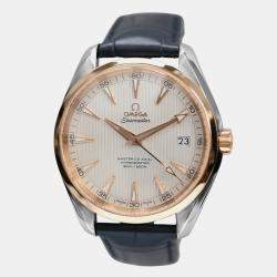 Pre Owned Omega Seamaster Aqua Terra 231.23.42.21.02.001 Automatic White 18k yellow gold stainless steel Men's Wristwatch 41.5 mm