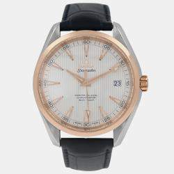 Pre Owned Omega Seamaster Aqua Terra 231.23.42.21.02.001 Automatic White 18k yellow gold stainless steel Men's Wristwatch 41.5 mm