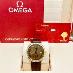 Pre Owned Omega De Ville Prestige 424.23.40.21.13.001 Automatic Brown Dial 18K Rose Gold Stainless Steel Men's Wristwatch 39.5mm