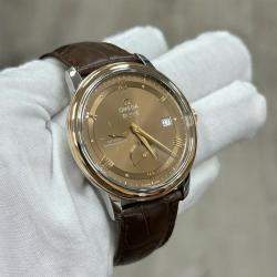 Pre Owned Omega De Ville Prestige 424.23.40.21.13.001 Automatic Brown Dial 18K Rose Gold Stainless Steel Men's Wristwatch 39.5mm