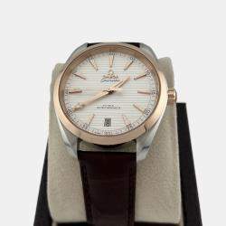 Pre Owned Omega Seamaster Aqua Terra 220.23.41.21.02.001 Automatic Silver Dial Stainless Steel 18k Rose Gold Men's Wristwatch 41 mm