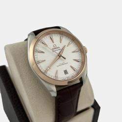 Pre Owned Omega Seamaster Aqua Terra 220.23.41.21.02.001 Automatic Silver Dial Stainless Steel 18k Rose Gold Men's Wristwatch 41 mm