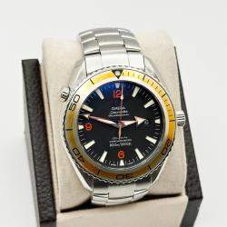 Pre Owned Omega Seamaster Planet Ocean 2909.50.83 Automatic Black Dial Stainless Steel Men's Wristwatch 42mm