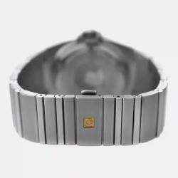 Pre Owned Omega Constellation Double Eagle 1513.51 Quartz Black Dial Stainless Steel Men's Wristwatch 38 mm