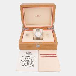 مملوكة مسبقًا ساعة يد رجالية أوميغا ديفيل بريستيج 424.10.40 أوتوماتيك بيضاء ستانلس ستيل 40 مم