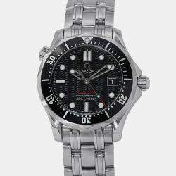 Pre Owned Omega Seamaster 212.30.36.61.01.001 Quartz Black Stainless Steel Men's Wristwatch 36 mm