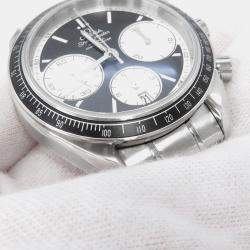 Pre Owned ساعة يد رجالية أوميغا سبيدماستر أوتوماتيكية سوداء ستانلس ستيل 40 مم