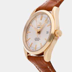 مملوكة مسبقًا Pre-Owned Omega Seamaster Aqua Terra 2603.30.37 Silver Automatic 18k Yellow Gold Men's Wristwatch 39 MM