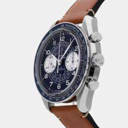 مملوكة مسبقًا ساعة يد رجالية أوميغا سبيدماستر كرونو سكوب لون أزرق تعبئة يدوية ستانلس ستيل 43 مم