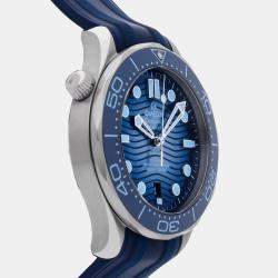 مملوكة مسبقًا Pre-Owned Omega Seamaster Diver 300M 210.32.42.20.03.002 Blue Automatic Stainless Steel Men's Wristwatch 42 MM