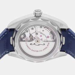 Pre Owned ساعة يد رجالية أوميغا سيماستر أكوا تيرا 150م جي إم تي وورلدتايمر 220.12.43.22.03.001 مملوكة مسبقاً