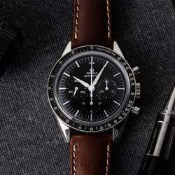 Pre Owned Pre-Owned Omega Speedmaster Anniversary Series Chronograph "First Omega In Space" 311.32.40.30.01.001 Black Manual Winding Stainless Steel Men's Wristwatch 39 MM