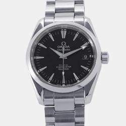 Pre Owned Omega Seamaster Aqua Terra 2504.50 Automatic Black Stainless Steel Men's Wristwatch 36 mm