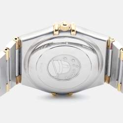 Pre Owned Omega Constellation 1302.30.00 Silver White Dial 18k Yellow Gold Stainless Steel Men's Wristwatch 35.50 mm