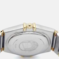 Pre Owned Omega Constellation 1302.30.00 Silver White Dial 18k Yellow Gold Stainless Steel Men's Wristwatch 35.50 mm