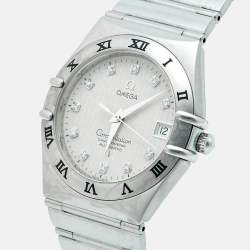 مملوكة مسبقًا Omega Constellation 1504.35.00 Silver Dial Stainless Steel Diamond Men's Wristwatch 35.50 mm