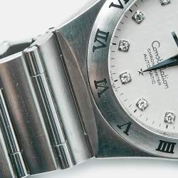 مملوكة مسبقًا Omega Constellation 1504.35.00 Silver Dial Stainless Steel Diamond Men's Wristwatch 35.50 mm