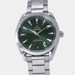 Pre Owned Omega Seamaster Aqua Terra 220.10.41.21.10.001 Green Stainless Steel Automatic Men's Wristwatch 41mm