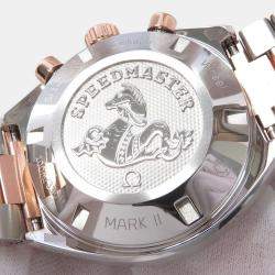 Pre Owned Omega Speedmaster Mark II 327.20.43.50.01.001 Black Automatic Steel 18K Rose Gold Men's Wristwatch 42 mm