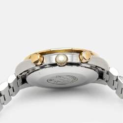 Pre Owned Omega Vintage Speedmaster DA175.0033 Black Dial 18k Yellow Gold Stainless Steel Men's Wristwatch 39 mm