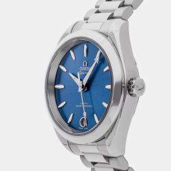 Pre Owned Omega Seamaster Aqua Terra Shades 220.10.34.20.03.002 Blue Stainless Steel Automatic Men's Wristwatch 34mm