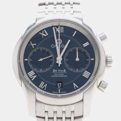 Pre Owned Omega De Ville 431.10.42 Navy Blue Stainless Steel Automatic Men's Wristwatch 42mm