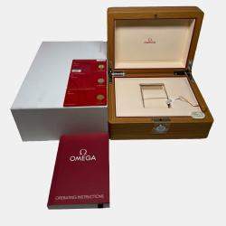 Pre Owned Omega Seamaster Planet Ocean 215.32.46.51.09.001 Beige Stainless Steel Automatic Men's Wristwatch 45mm