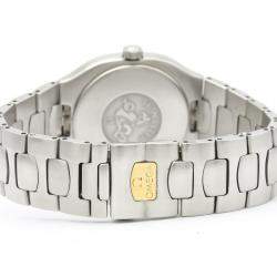 Pre Owned Omega Black 18K Yellow Gold And Stainless Steel Seamaster Polaris 396.1022 Men's Wristwatch 31 MM