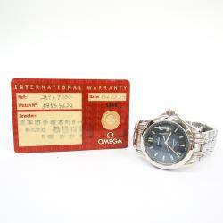 Pre Owned Omega Blue Stainless Steel Seamaster Quartz 2511.82 Men's Wristwatch 36 MM