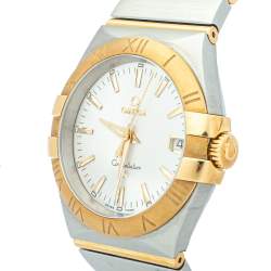 Omega Silver 18K Yellow Gold & Stainless Steel Constellation 123.20.35.60.02.002 Men's Wristwatch 35mm