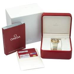 Omega Silver 18K Yellow Gold & Stainless Steel Constellation 123.20.35.60.02.002 Men's Wristwatch 35mm