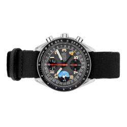 Pre Owned Omega Black Stainless Steel Speedmaster Day-Date 3820.53.21 Men's Wristwatch 39 MM