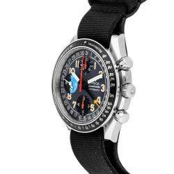 Pre Owned Omega Black Stainless Steel Speedmaster Day-Date 3820.53.21 Men's Wristwatch 39 MM