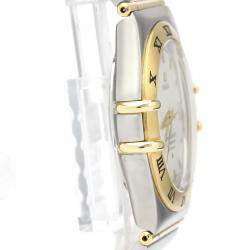 Pre Owned Omega White 18k Yellow Gold And Stainless Steel 1202.30 Constellation Automatic Men's Wristwatch 36 MM