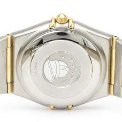 Pre Owned Omega White 18k Yellow Gold And Stainless Steel 1202.30 Constellation Automatic Men's Wristwatch 36 MM