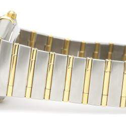 Pre Owned Omega White 18k Yellow Gold And Stainless Steel 1202.30 Constellation Automatic Men's Wristwatch 36 MM