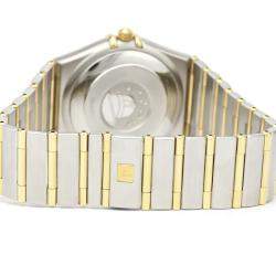 Pre Owned Omega White 18k Yellow Gold And Stainless Steel 1202.30 Constellation Automatic Men's Wristwatch 36 MM