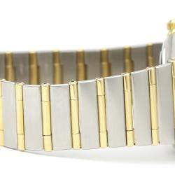 Pre Owned Omega White 18k Yellow Gold And Stainless Steel 1202.30 Constellation Automatic Men's Wristwatch 36 MM