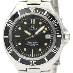 Omega Black Stainless Steel Seamaster Professional 200M 396.1052 Quartz Men's Wristwatch 36 MM
