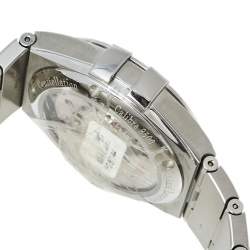 Pre Owned Omega Silver Diamond Stainless Steel Constellation Co-Axial 123.10.38.21.52.001 Men's Wristwatch 38 mm