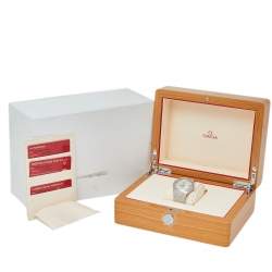 Pre Owned Omega Silver Diamond Stainless Steel Constellation Co-Axial 123.10.38.21.52.001 Men's Wristwatch 38 mm