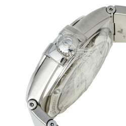 Pre Owned Omega Silver Diamond Stainless Steel Constellation Co-Axial 123.10.38.21.52.001 Men's Wristwatch 38 mm