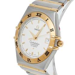 Pre Owned Omega Silver 18K Yellow Gold and Stainless Steel Constellation 1202.30.00 Men's Wristwatch 35.5 mm