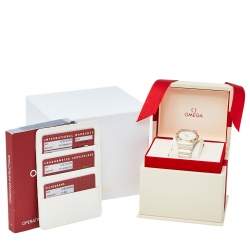 Pre Owned Omega Silver 18K Yellow Gold and Stainless Steel Constellation 1202.30.00 Men's Wristwatch 35.5 mm