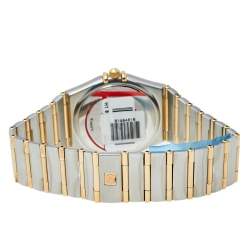 Pre Owned Omega Silver 18K Yellow Gold and Stainless Steel Constellation 1202.30.00 Men's Wristwatch 35.5 mm