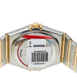 Pre Owned Omega Silver 18K Yellow Gold and Stainless Steel Constellation 1202.30.00 Men's Wristwatch 35.5 mm